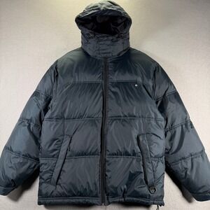 Vintage South Pole Mens Puffer Jacket Hooded Insulated Winter‎ Coat Small Blue